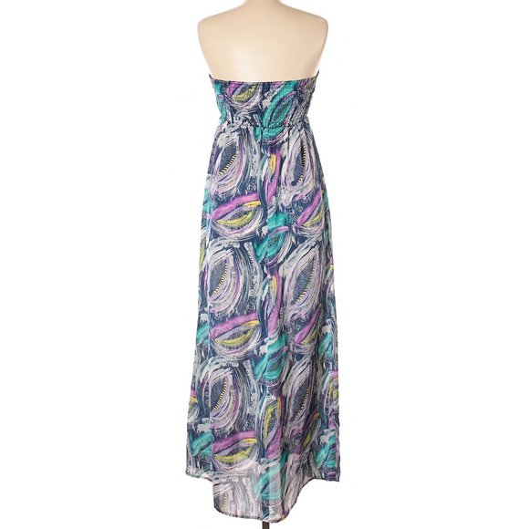 Strapless Multi Colored Maxi Dress Size M (NWOT) - Picture 2 of 3